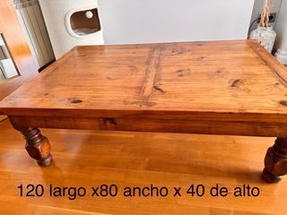 Mesa de madera rústica 120x80x40 cm
