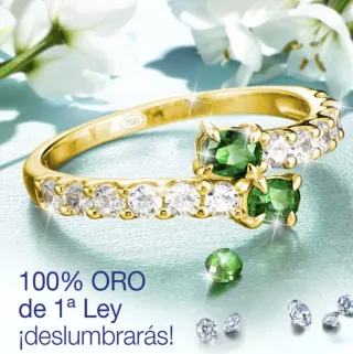 Anillo Oro 18k Dueto Esmeraldas