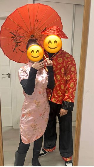 Disfraz china + paraguas chino