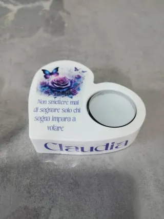 Portacandele a forma di cuore personalizzato