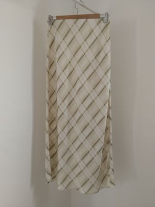 Falda Y2K cuadros satinada