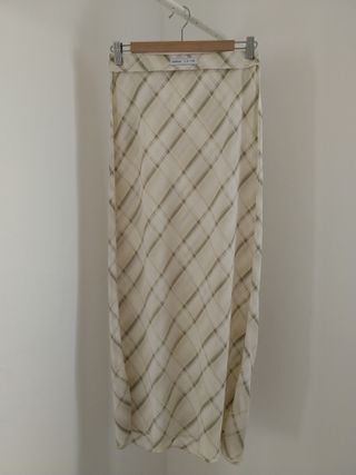 Falda Y2K cuadros satinada