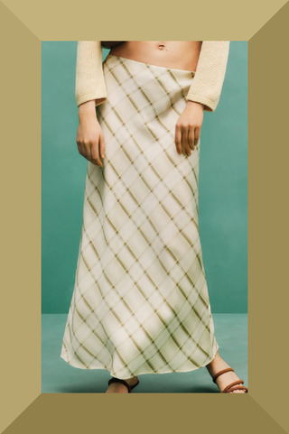 Falda Y2K cuadros satinada