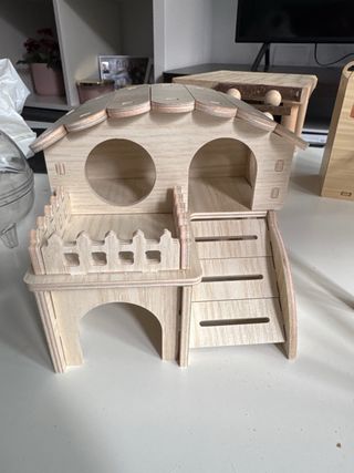 Pack accesorios madera jaula hámster