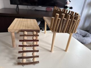 Pack accesorios madera jaula hámster