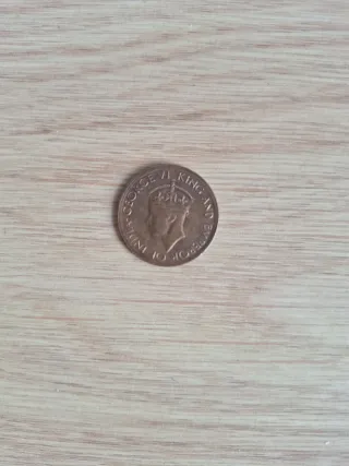 Moneda Ceilán Británico 1945