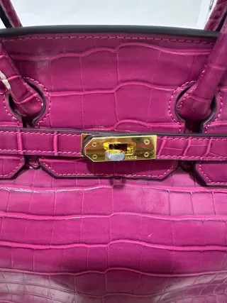Bolso Rosa estilo Cocodrilo