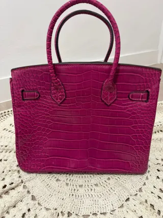Bolso Rosa estilo Cocodrilo