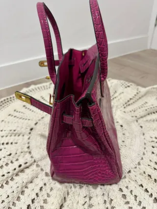 Bolso Rosa estilo Cocodrilo
