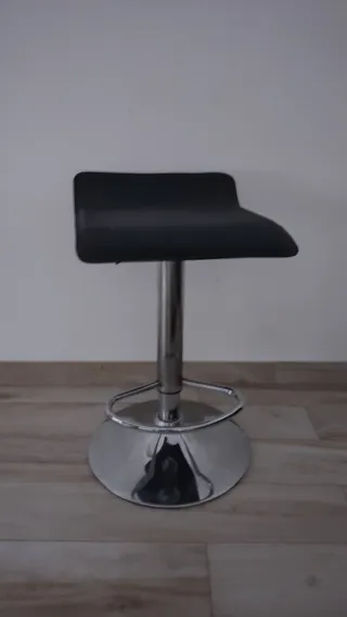 Taburete Regulable Negro/Plata