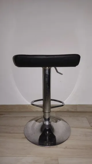 Taburete Regulable Negro/Plata