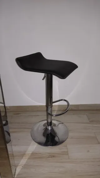 Taburete Regulable Negro/Plata