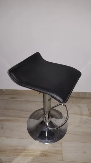 Taburete Regulable Negro/Plata