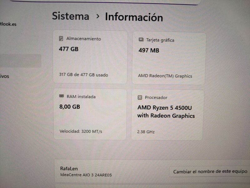 PC Lenovo Todo en Uno Ryzen 5 afbeelding 8