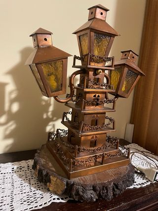 Lampada artigianale in Rame fatta a mano vintage