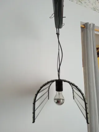 Lámpara de techo colgante metal y cristal