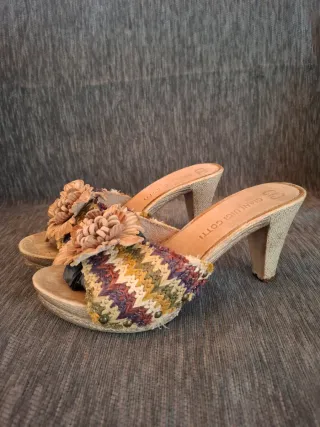 Zoccolo donna Luigi Cotti marrone multicolor