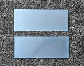 Pack de dos baldas de vidrio en color azul