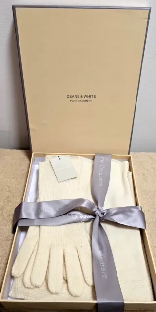 DEANE & WHITE Guanti e Sciarpa in Puro Cashmere