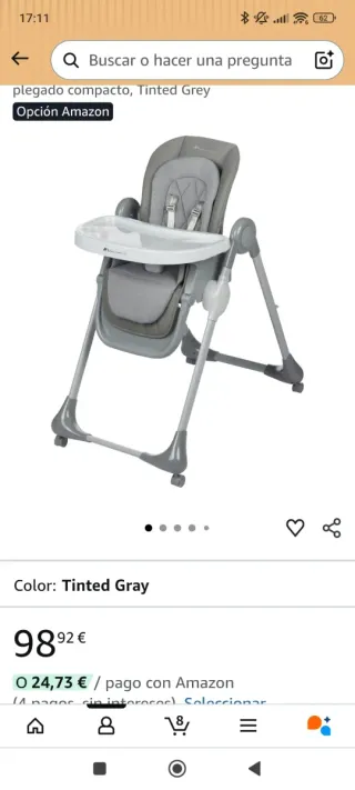 Trona Bebeconfort gris