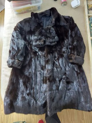 Abrigo vintage piel mujer elegante