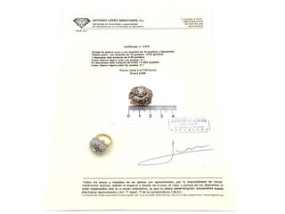 anillo oro 18k con piedra con diamante