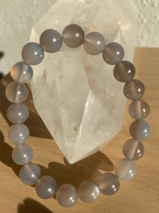 Pulsera Ágata Lila Fumé 8mm