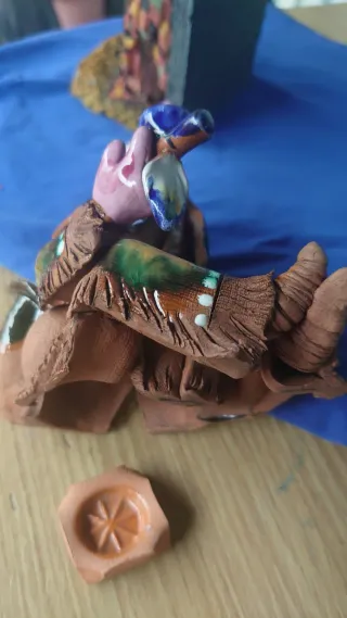 Figura Indio Nativo Fumadero Incienso Cerámica