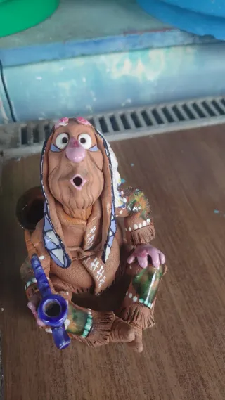 Figura Indio Nativo Fumadero Incienso Cerámica