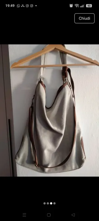 Borsa beige e marrone