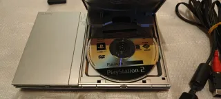Consola PS2 Slim Plata + Mando + Cables