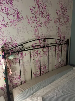 Cabecero forja blanco y negro 135/105