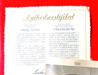 Piatto Natale B&G 1994