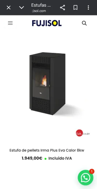 Estufa de pellets Eva Calor