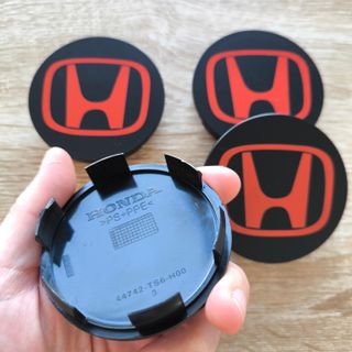 8 TAPABUJES HONDA 69mm ROJO BRILLO Y NEGRO MATE