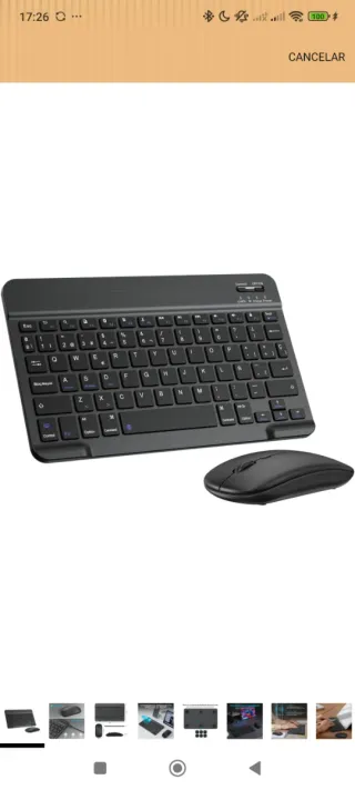Tablet con Teclado y Ratón Negro