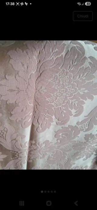 Tessuto damascato beige e rosa 445x165 cm