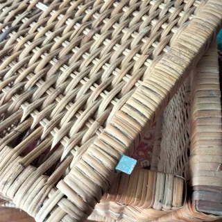 Cubo Mimbre Plegable Beige/Marrón