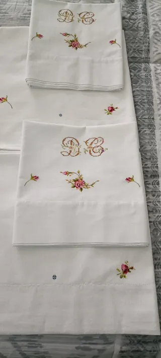 2 Juegos Sábanas Antiguas 90cm Bordadas