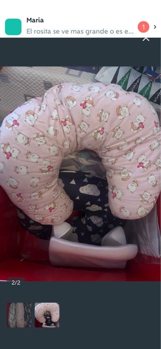 Cojín de lactancia rosa con ositos