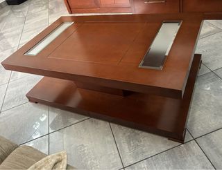 Mesa de centro moderna madera y cristal