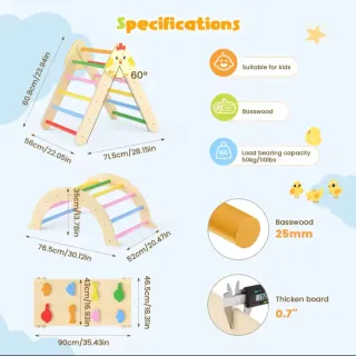 Gimnasio de escalada 7 en 1 para Niños