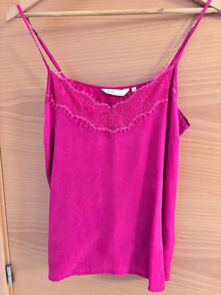 Top lencero Salsa encaje rosa talla S