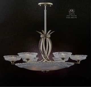 Lámpara Mariner dorada y cristal. Ref: 19573