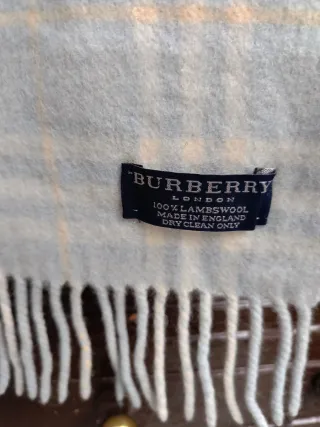 Bufanda Burberry Check Azul Claro
