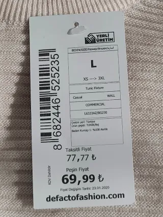 Abito donna beige Defacto taglia unica