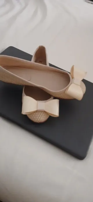 Scarpe ballerine beige n. 35 con fiocco