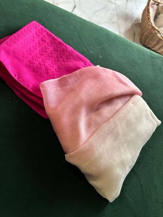 Foulard e Sciarpa Rosa e Beige