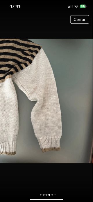 Jersey rayas marrón cuello pico