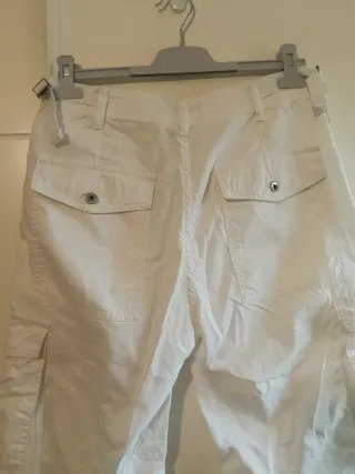 Pantalones Cargo Blancos Bershka Talla 38